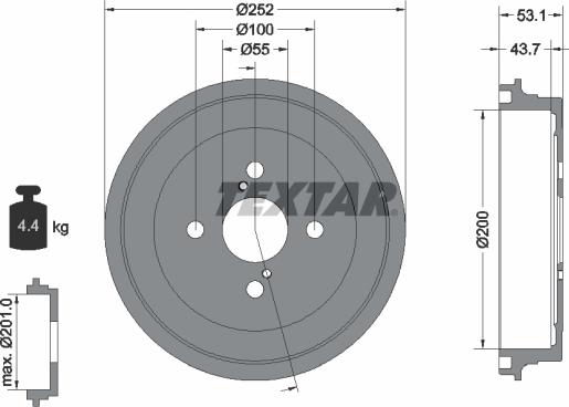 Textar 94036100 - Тормозной барабан autospares.lv