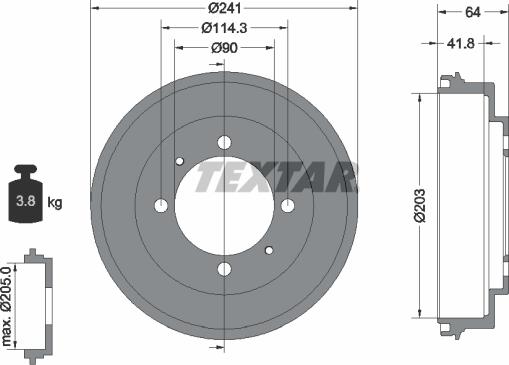 Textar 94030100 - Тормозной барабан autospares.lv