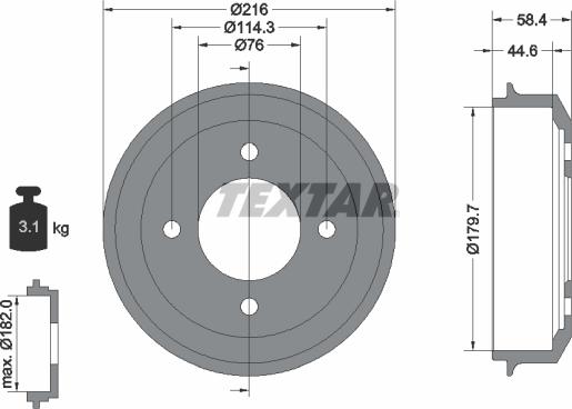 Textar 94030300 - Тормозной барабан autospares.lv