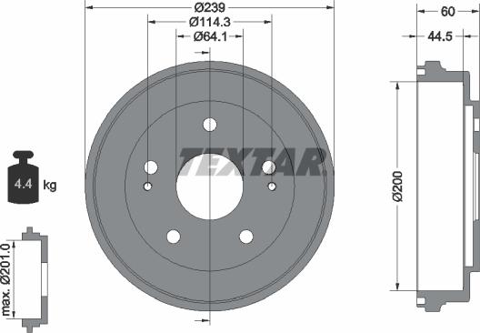 Textar 94031700 - Тормозной барабан autospares.lv