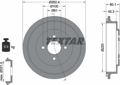 Textar 94037000 - Тормозной барабан autospares.lv