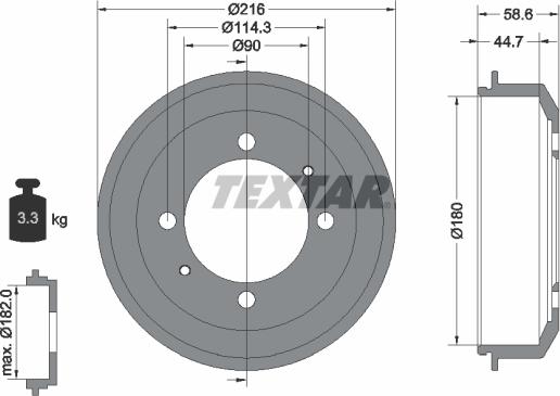 Textar 94037700 - Тормозной барабан autospares.lv