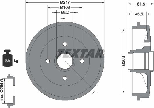 Textar 94024900 - Тормозной барабан autospares.lv