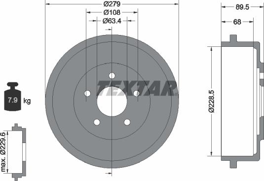 Textar 94024400 - Тормозной барабан autospares.lv