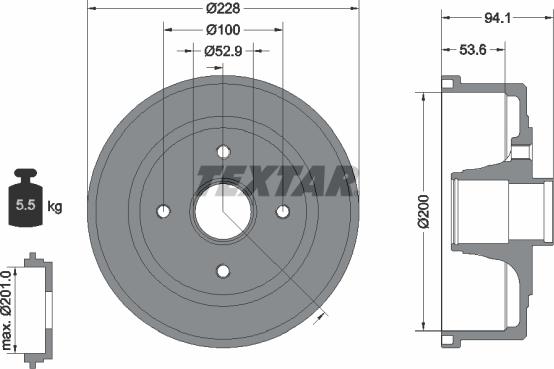 Textar 94024200 - Тормозной барабан autospares.lv