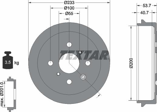 Textar 94026500 - Тормозной барабан autospares.lv