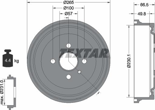 Textar 94020300 - Тормозной барабан autospares.lv