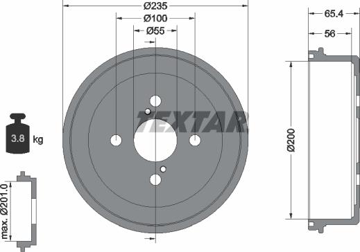 Textar 94021200 - Тормозной барабан autospares.lv