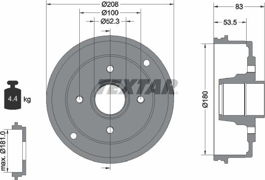 Textar 94023600 - Тормозной барабан autospares.lv