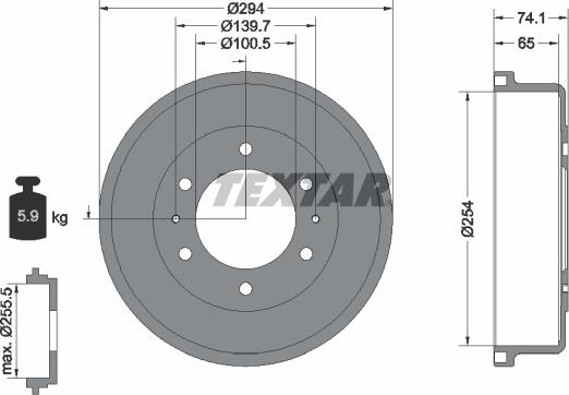 Textar 94022100 - Тормозной барабан autospares.lv