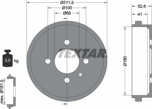 Textar 94022700 - Тормозной барабан autospares.lv