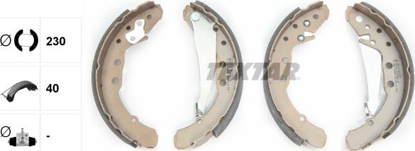 Textar 91044400 - Комплект тормозных колодок, барабанные autospares.lv