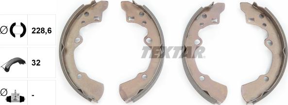 Textar 91040000 - Комплект тормозных колодок, барабанные autospares.lv