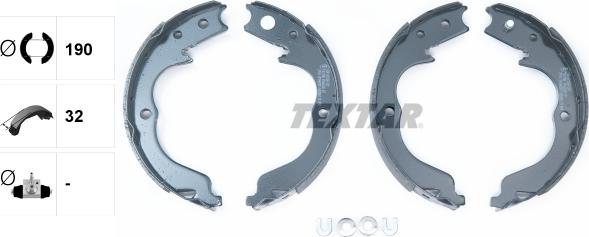 Textar 91068300 - Комплект тормозов, ручник, парковка autospares.lv