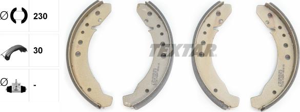 Textar 91007700 - Комплект тормозных колодок, барабанные autospares.lv