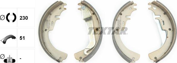 Textar 91012100 - Комплект тормозных колодок, барабанные autospares.lv