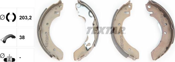 Textar 91027200 - Комплект тормозных колодок, барабанные autospares.lv