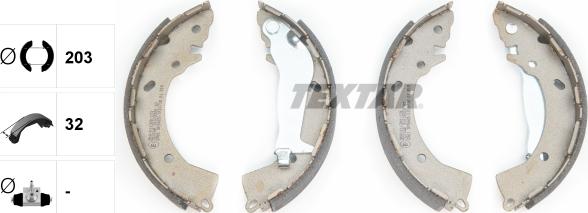 Textar 91072600 - Комплект тормозных колодок, барабанные autospares.lv