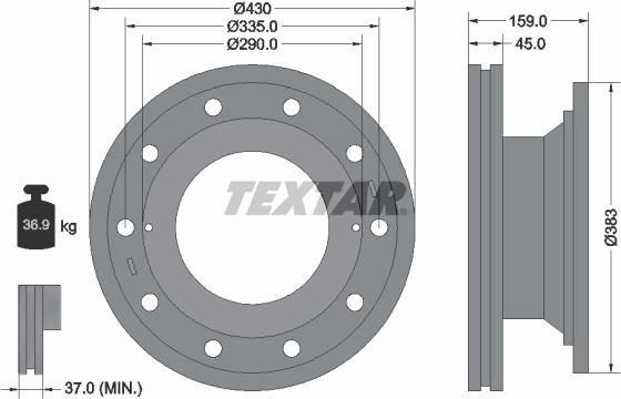 Textar 93095900 - Тормозной диск autospares.lv