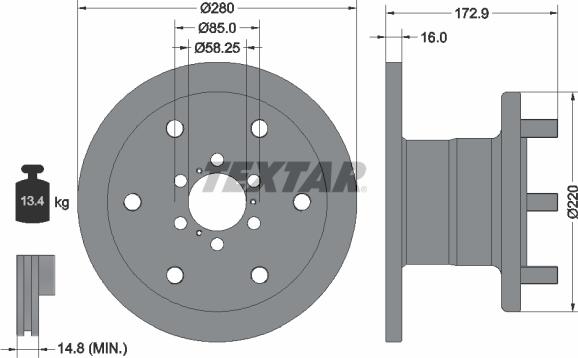 Textar 93042801 - Тормозной диск autospares.lv