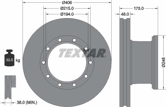 Textar 93067600 - Тормозной диск autospares.lv