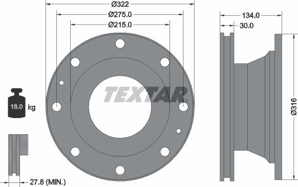 Textar 93084900 - Тормозной диск autospares.lv