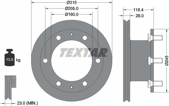 Textar 93084600 - Тормозной диск autospares.lv