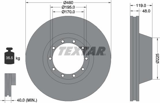 Textar 93084000 - Тормозной диск autospares.lv