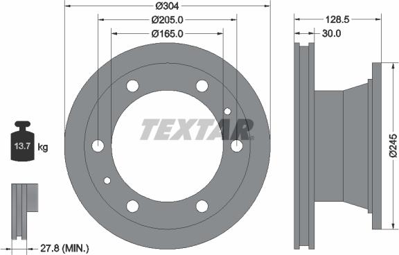 Textar 93084800 - Тормозной диск autospares.lv