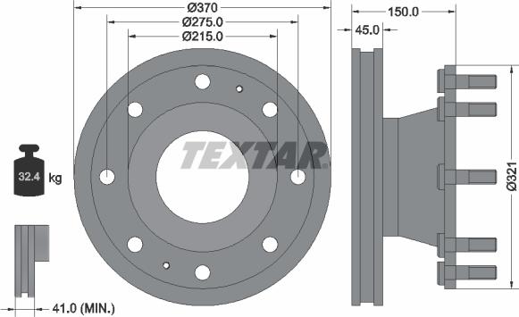 Textar 93085000 - Тормозной диск autospares.lv