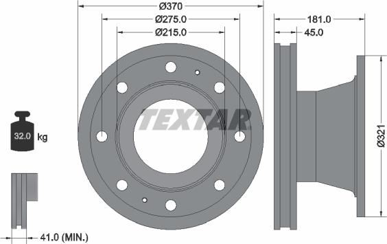 Textar 93085100 - Тормозной диск autospares.lv