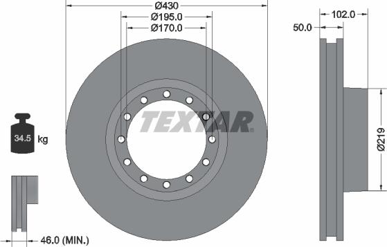 Textar 93085200 - Тормозной диск autospares.lv