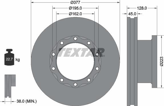 Textar 93086900 - Тормозной диск autospares.lv