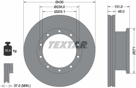 Textar 93086800 - Тормозной диск autospares.lv