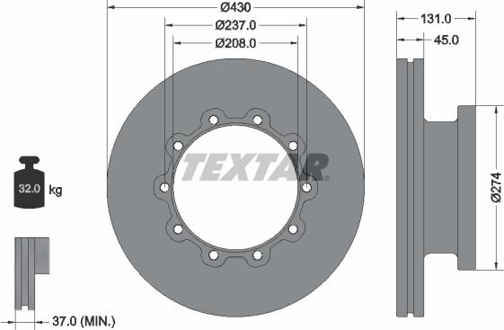 Textar 93088300 - Тормозной диск autospares.lv