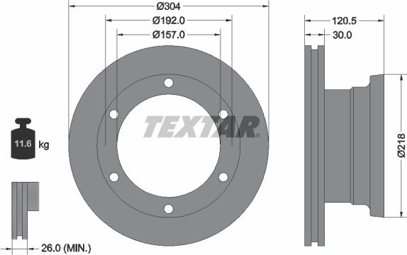 Textar 93087500 - Тормозной диск autospares.lv