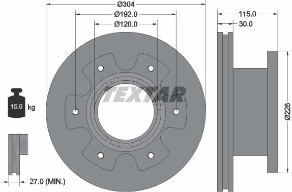 Textar 93191600 - Тормозной диск autospares.lv