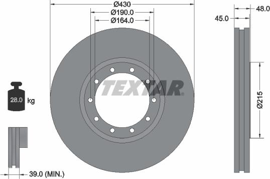 Textar 93193500 - Тормозной диск autospares.lv