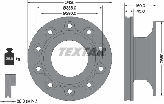 Textar 93193200 - Тормозной диск autospares.lv