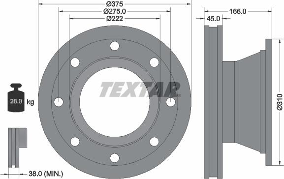 Textar 93192300 - Тормозной диск autospares.lv