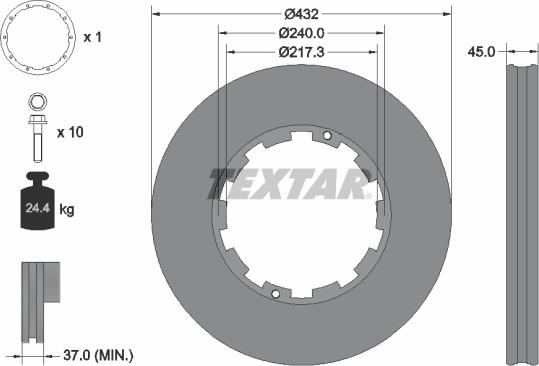 Textar 93145600 - Тормозной диск autospares.lv