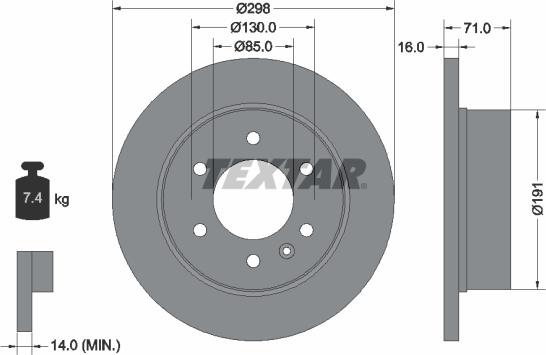 Textar 93143305 - Тормозной диск autospares.lv