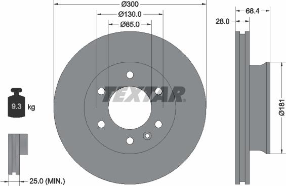 Textar 93143203 - Тормозной диск autospares.lv
