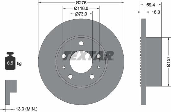 Textar 93104800 - Тормозной диск autospares.lv