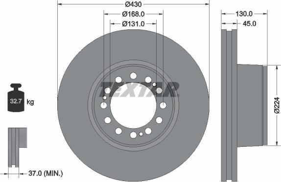 Textar 93101800 - Тормозной диск autospares.lv