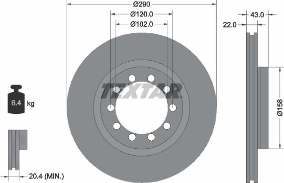 Textar 93117400 - Тормозной диск autospares.lv