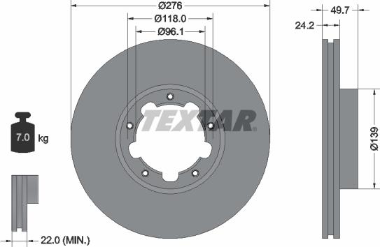 Textar 93185300 - Тормозной диск autospares.lv