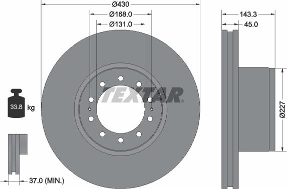 Textar 93186700 - Тормозной диск autospares.lv