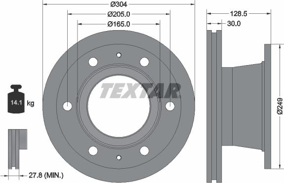 Textar 93188700 - Тормозной диск autospares.lv