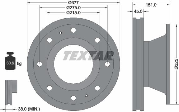 Textar 93127500 - Тормозной диск autospares.lv